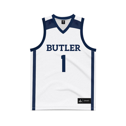 Butler - NCAA Men's Basketball : Evan Haywood - White Basketball Jersey-0
