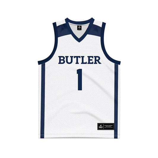 Butler - NCAA Men's Basketball : Evan Haywood - White Basketball Jersey-0