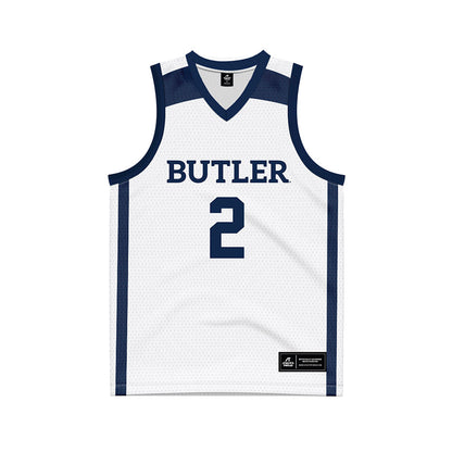 Butler - NCAA Men's Basketball : Jalen Jackson - White Basketball Jersey-0