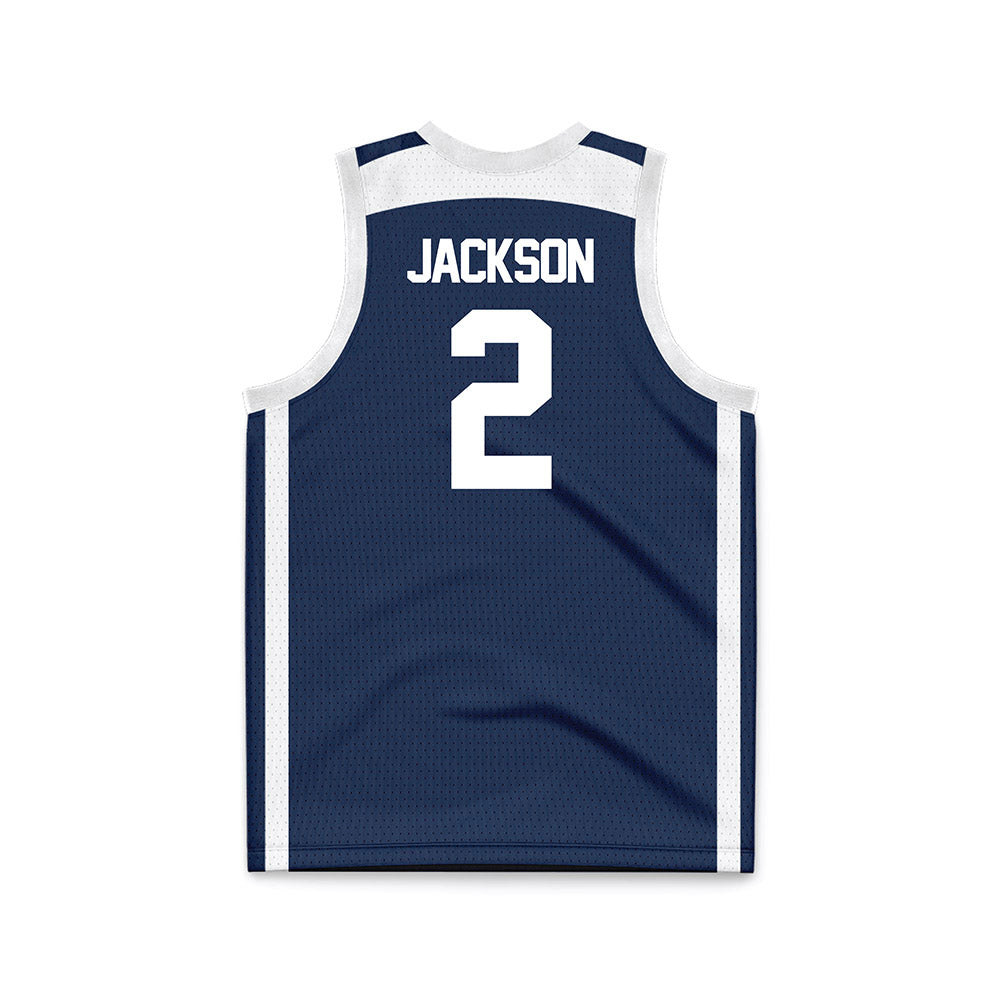 Butler - NCAA Men's Basketball : Jalen Jackson - Navy Basketball Jersey-1