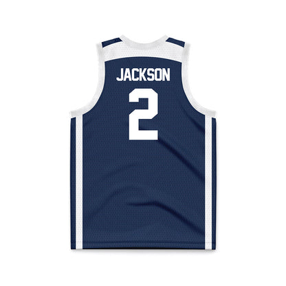 Butler - NCAA Men's Basketball : Jalen Jackson - Navy Basketball Jersey-1