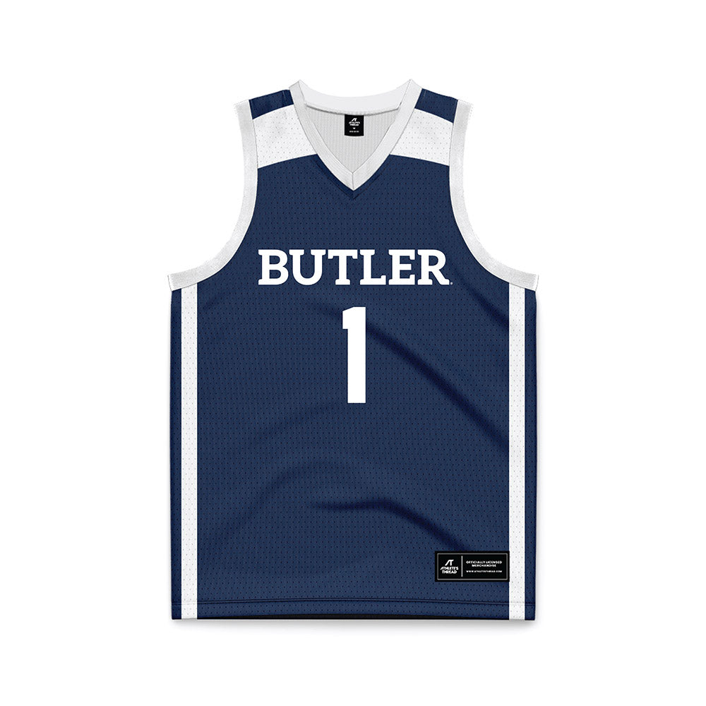 Butler - NCAA Men's Basketball : Evan Haywood - Navy Basketball Jersey-0