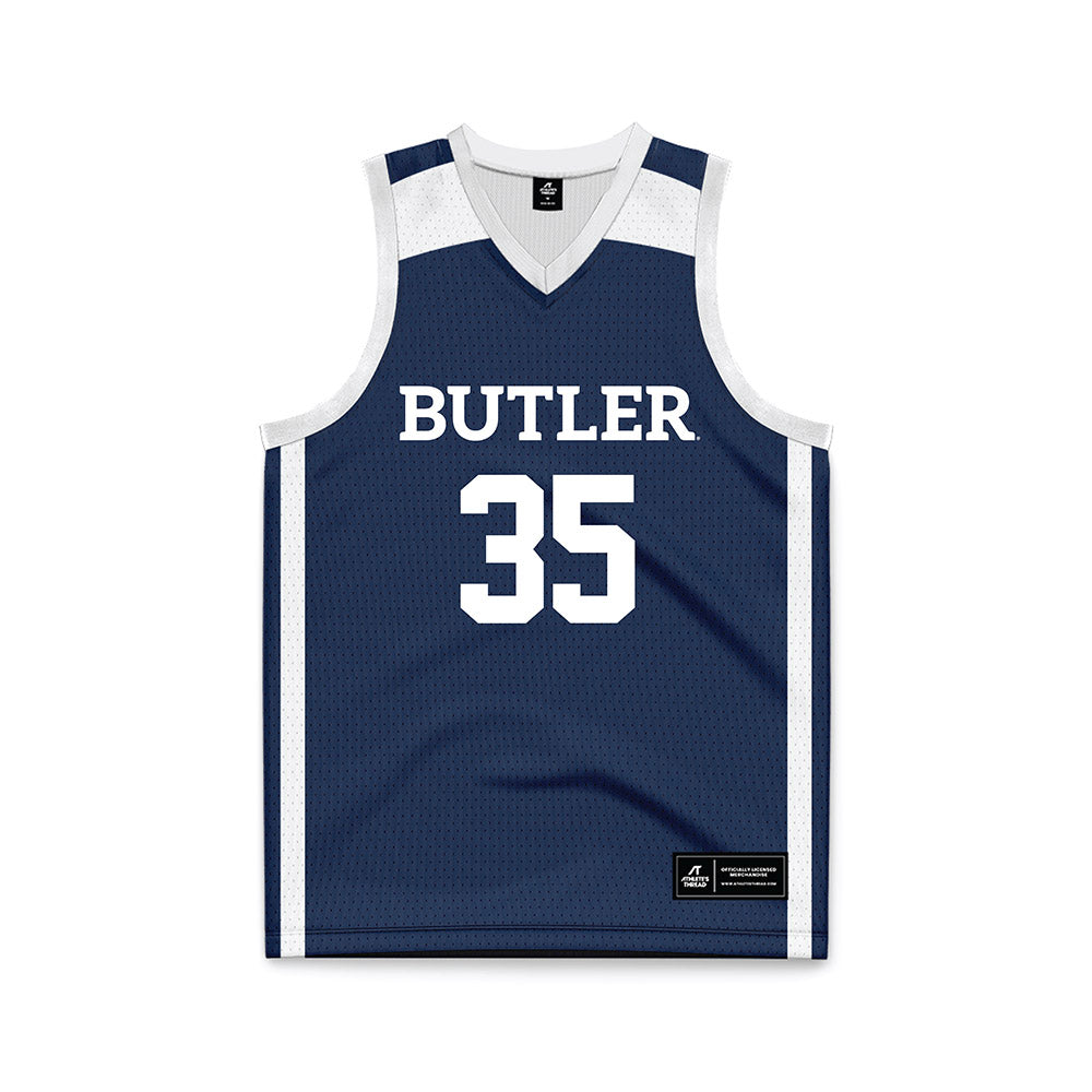 Butler - NCAA Men's Basketball : Bryson Cardinal - Navy Basketball Jersey-0