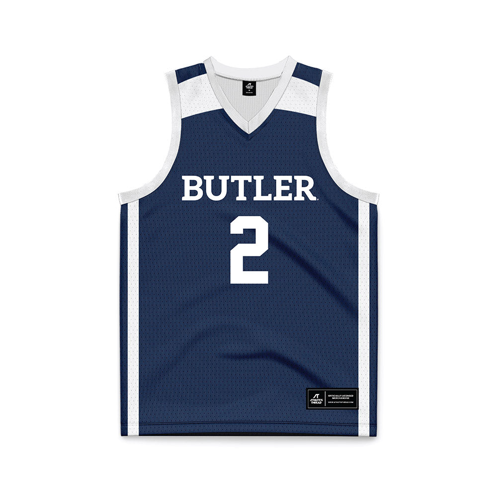 Butler - NCAA Men's Basketball : Jalen Jackson - Navy Basketball Jersey-0