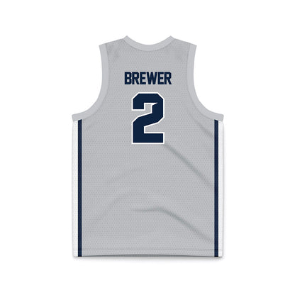 Samford - NCAA Women's Basketball : Avary Brewer - Grey Basketball Jersey-1