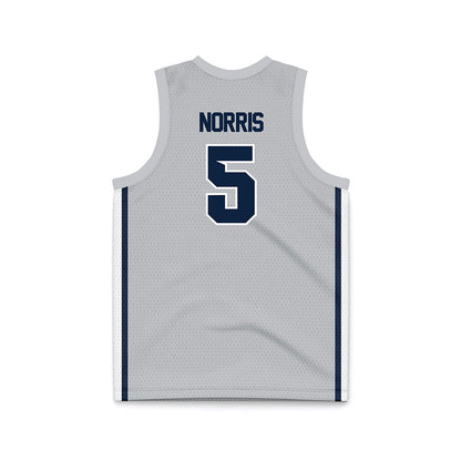 Samford - NCAA Men's Basketball : Cade Norris - Grey Basketball Jersey-1