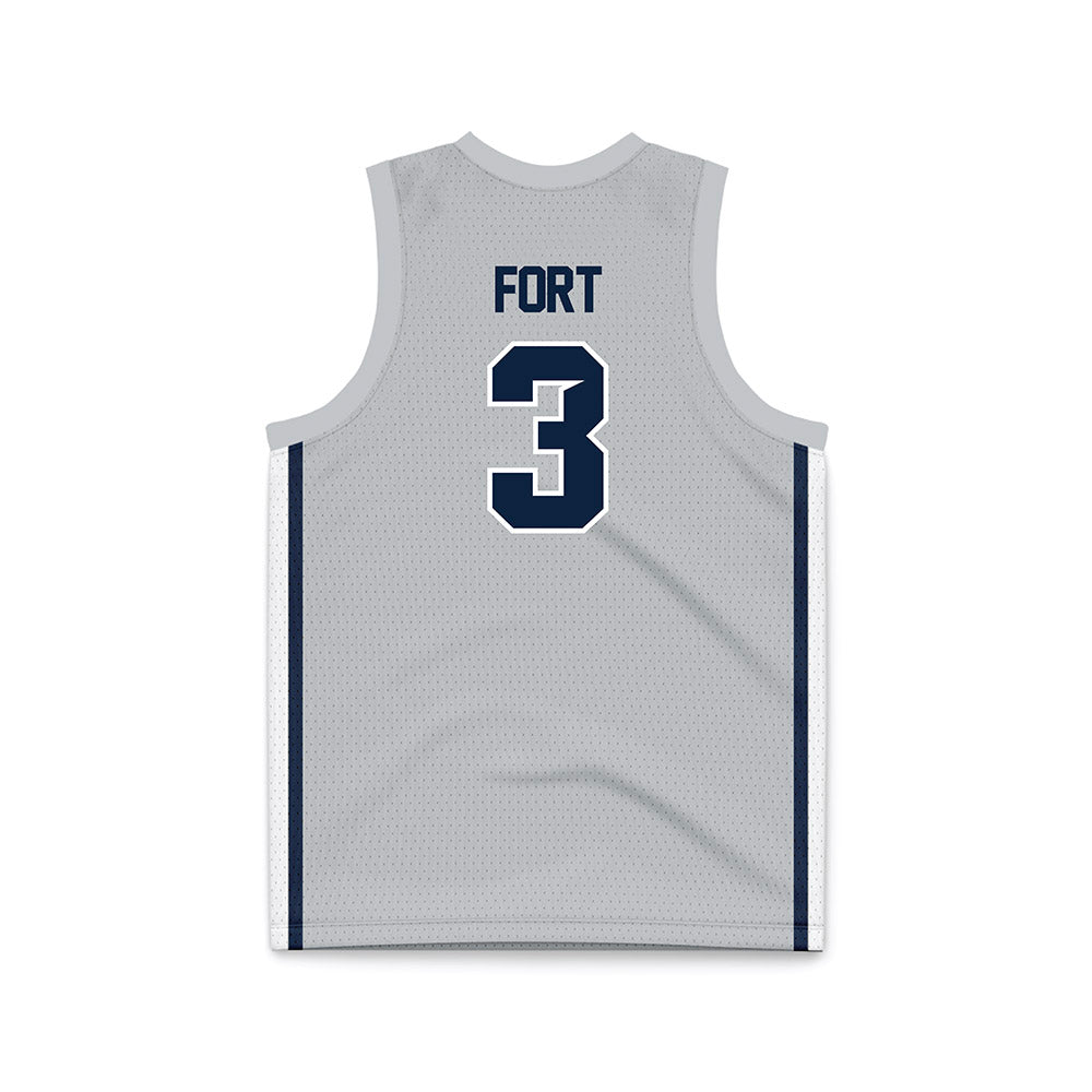 Samford - NCAA Men's Basketball : Trey Fort - Grey Basketball Jersey-1