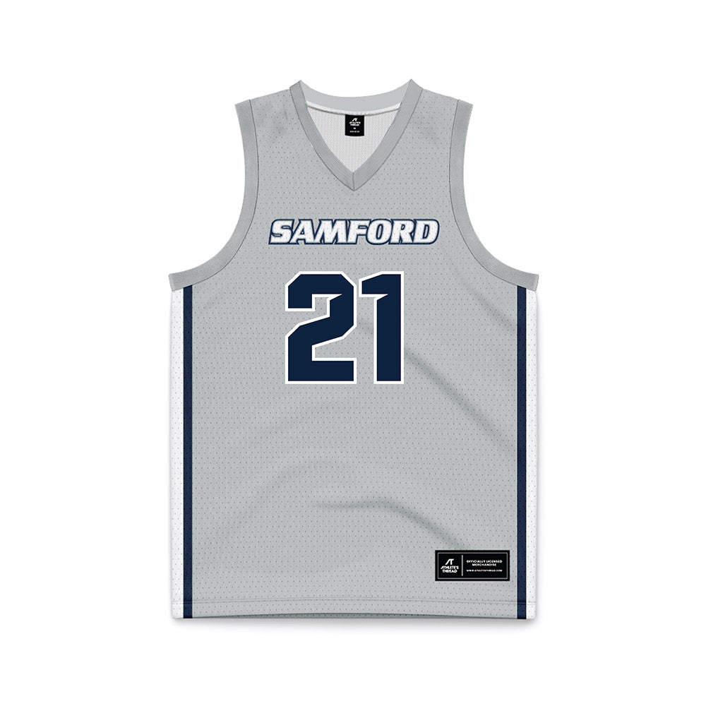 Samford - NCAA Men's Basketball : Rylan Jones - Grey Basketball Jersey