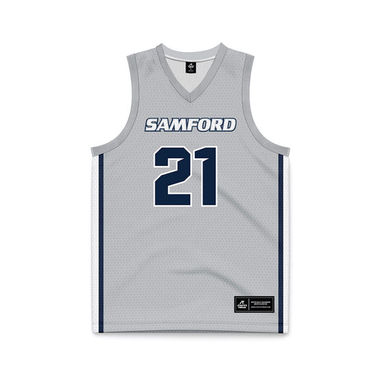 Samford - NCAA Men's Basketball : Rylan Jones - Grey Basketball Jersey