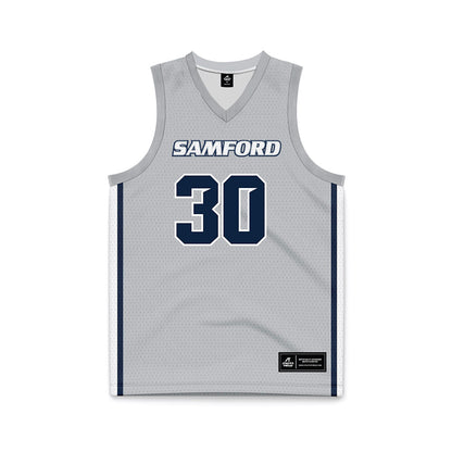 Samford - NCAA Men's Basketball : Owen LaRocca - Grey Basketball Jersey