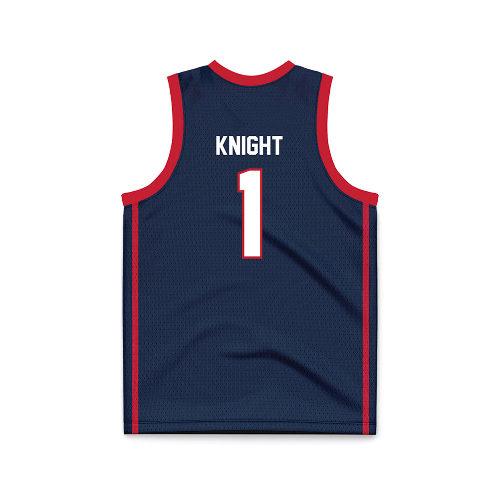 Samford - NCAA Women's Basketball : Jada Knight - Navy Basketball Jersey-1