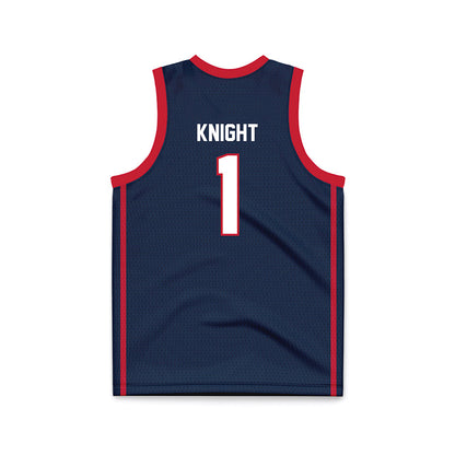 Samford - NCAA Women's Basketball : Jada Knight - Navy Basketball Jersey-1