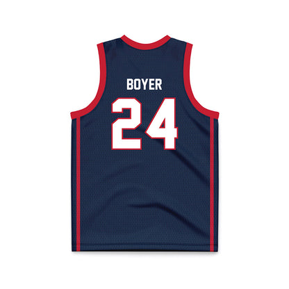 Samford - NCAA Men's Basketball : Brody Boyer - Navy Basketball Jersey-1