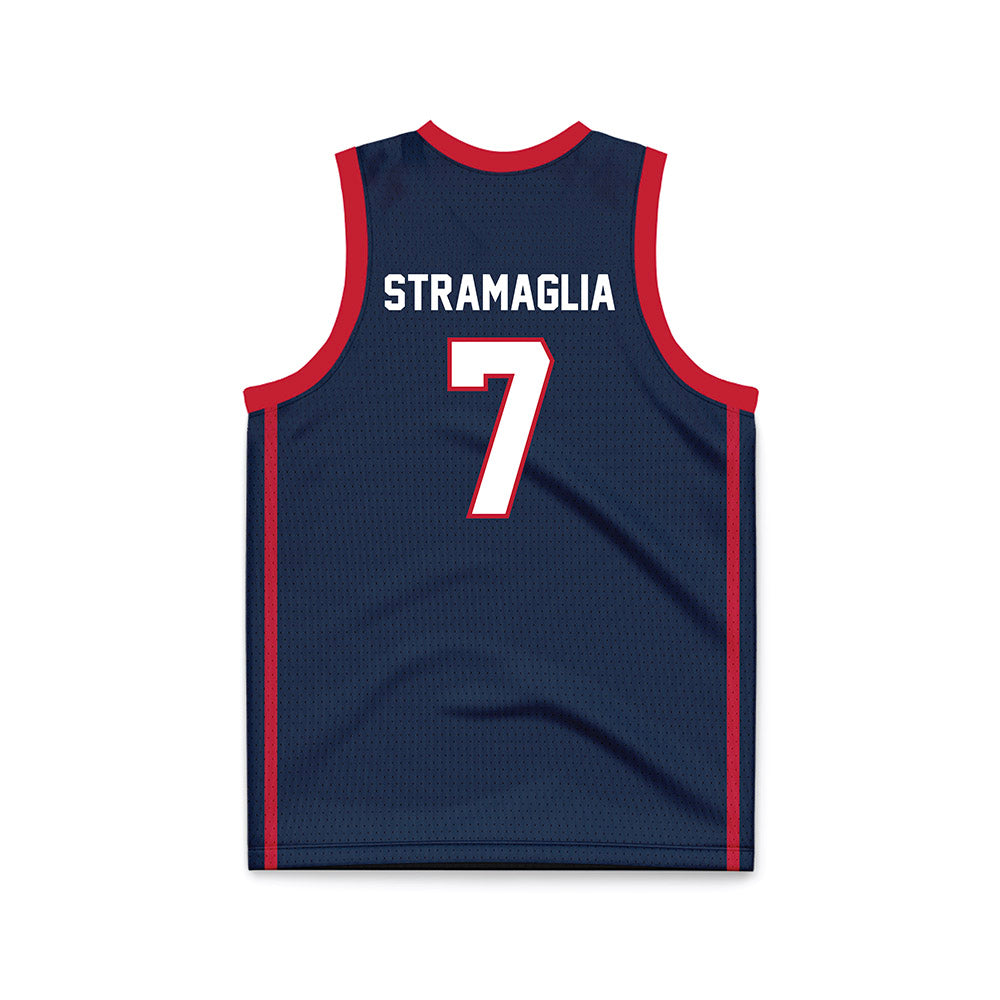 Samford - NCAA Men's Basketball : Paul Stramaglia - Navy Basketball Jersey-1
