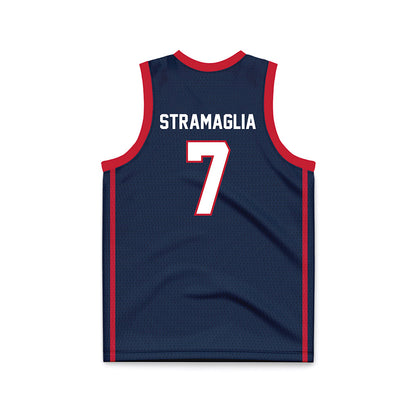 Samford - NCAA Men's Basketball : Paul Stramaglia - Navy Basketball Jersey-1