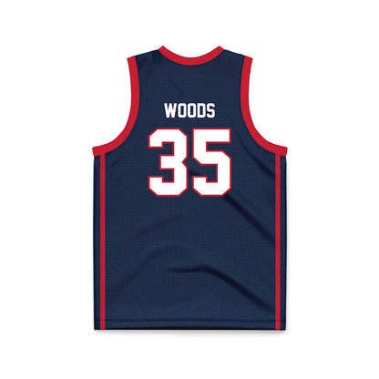 Samford - NCAA Women's Basketball : Alexis Woods - Navy Basketball Jersey-1