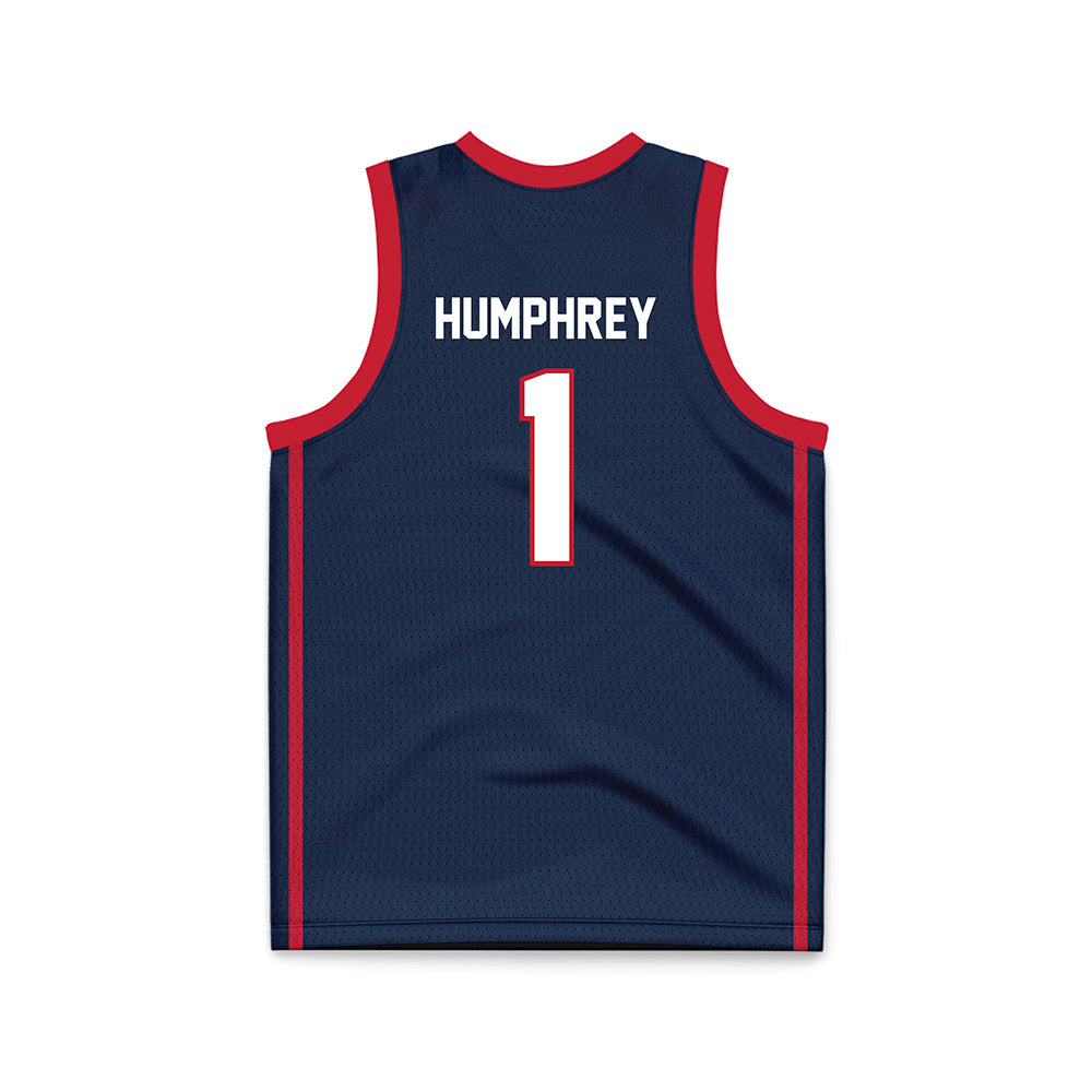 Samford - NCAA Men's Basketball : DaJion Humphrey - Navy Basketball Jersey-1