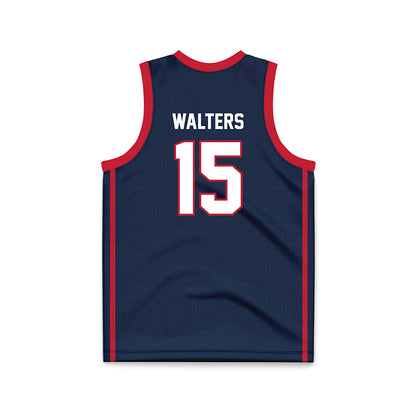 Samford - NCAA Men's Basketball : Grayson Walters - Navy Basketball Jersey-1
