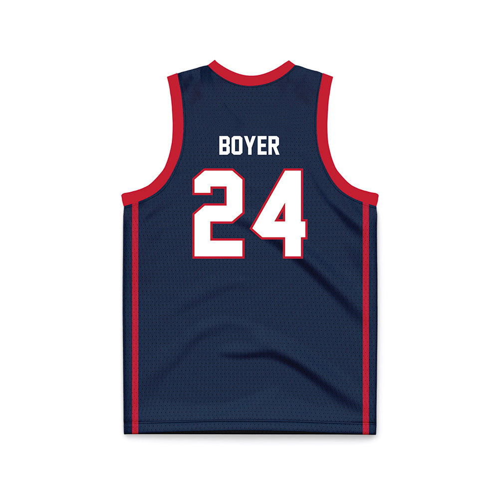 Samford - NCAA Men's Basketball : Brody Boyer - Navy Basketball Jersey-1