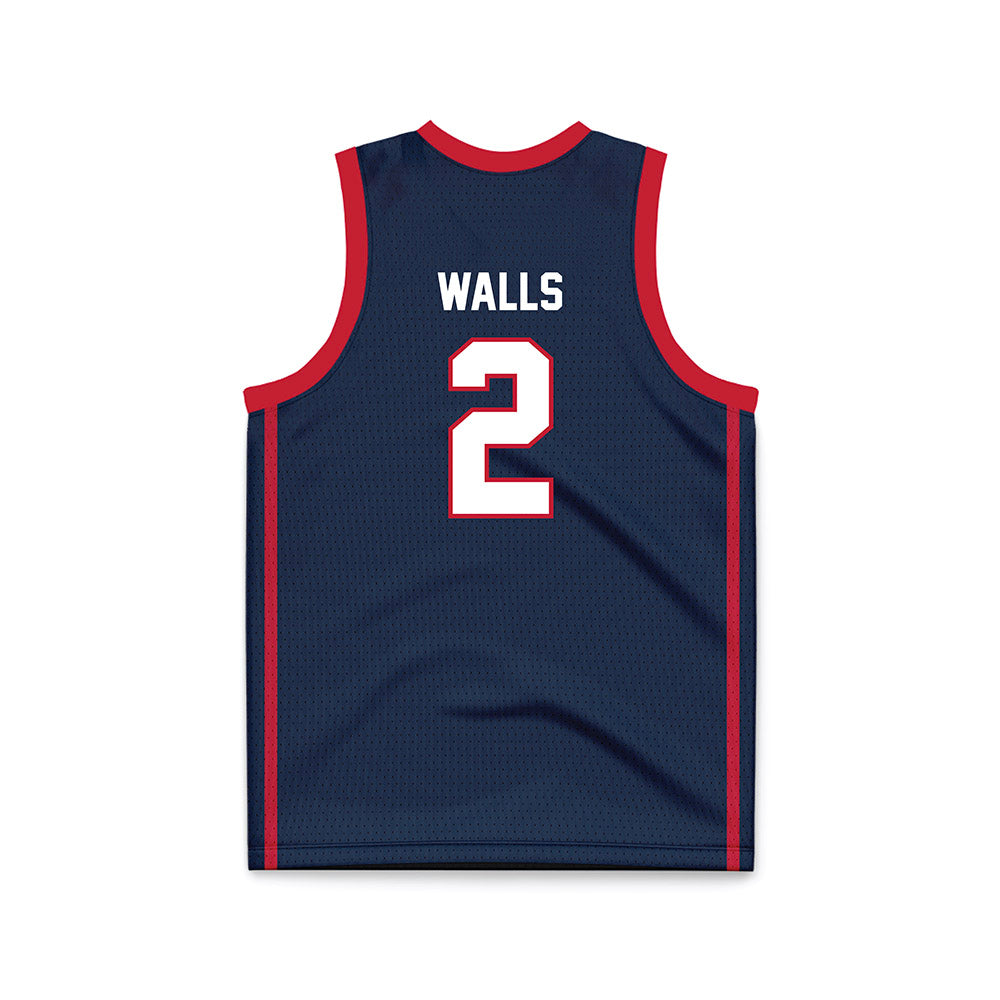 Samford - NCAA Men's Basketball : Lukas Walls - Navy Basketball Jersey-1