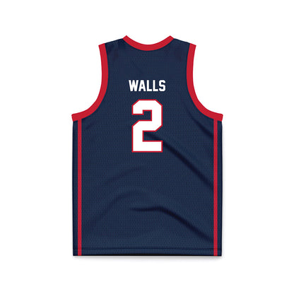 Samford - NCAA Men's Basketball : Lukas Walls - Navy Basketball Jersey-1
