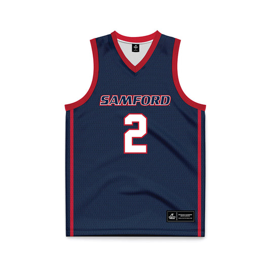 Samford - NCAA Men's Basketball : Jadin Booth - Navy Basketball Jersey-0