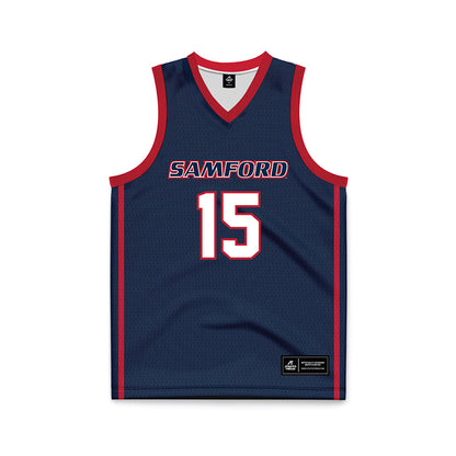 Samford - NCAA Men's Basketball : Grayson Walters - Navy Basketball Jersey-0