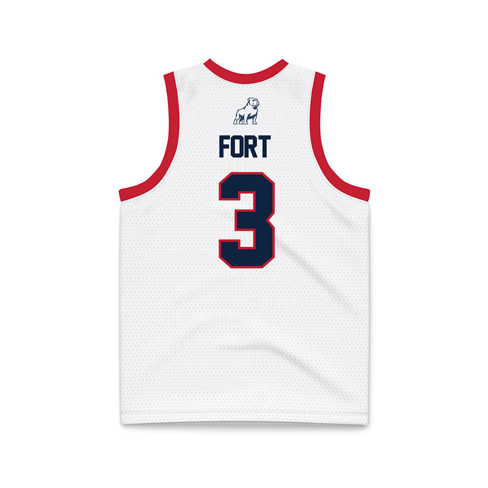 Samford - NCAA Men's Basketball : Trey Fort - White Basketball Jersey-1