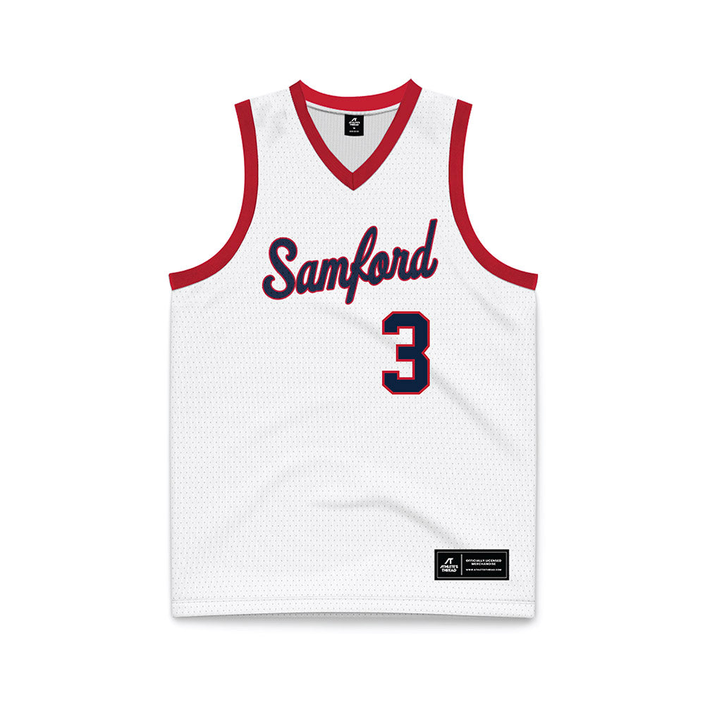 Samford - NCAA Men's Basketball : Trey Fort - White Basketball Jersey-0