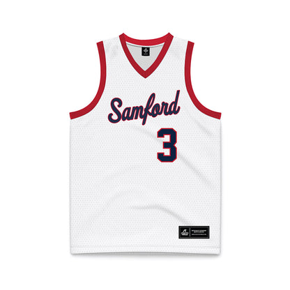 Samford - NCAA Men's Basketball : Trey Fort - White Basketball Jersey-0