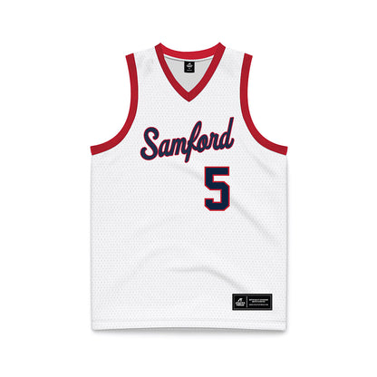 Samford - NCAA Women's Basketball : Francie Morris - White Basketball Jersey-0