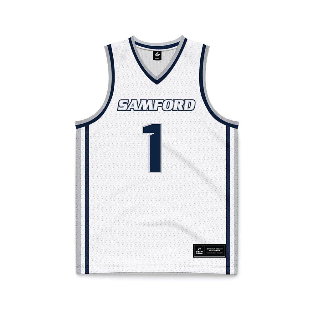 Samford - NCAA Men's Basketball : DaJion Humphrey - White Basketball Jersey-0