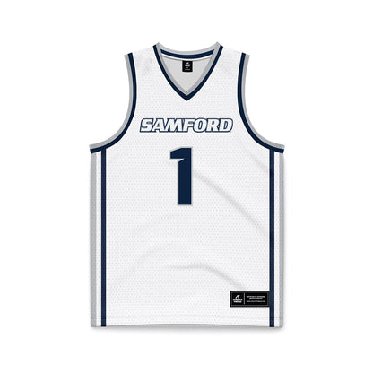 Samford - NCAA Men's Basketball : DaJion Humphrey - White Basketball Jersey-0