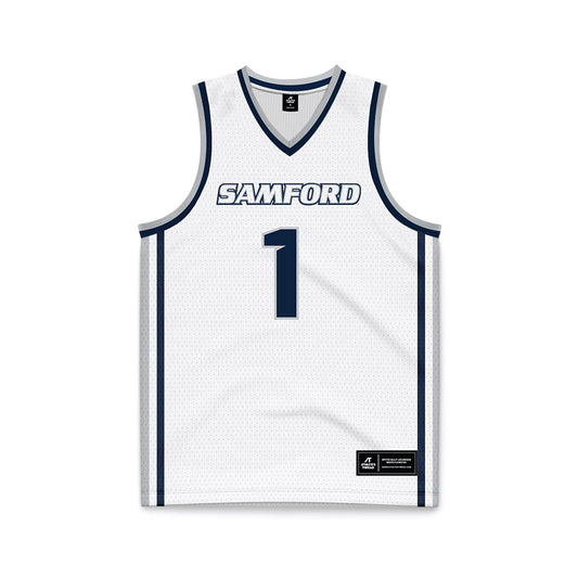 Samford - NCAA Men's Basketball : DaJion Humphrey - White Basketball Jersey-0