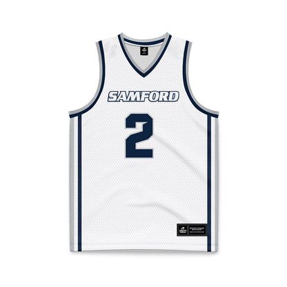 Samford - NCAA Men's Basketball : Jadin Booth - White Basketball Jersey-0
