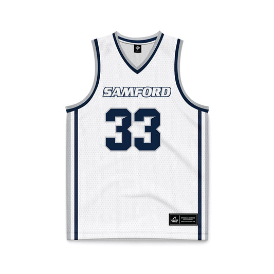 Samford - NCAA Men's Basketball : Zach Lamey - White Basketball Jersey-0