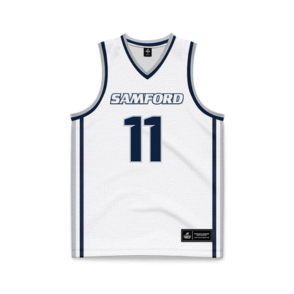 Samford - NCAA Men's Basketball : Cooper Davenport - White Basketball Jersey-0