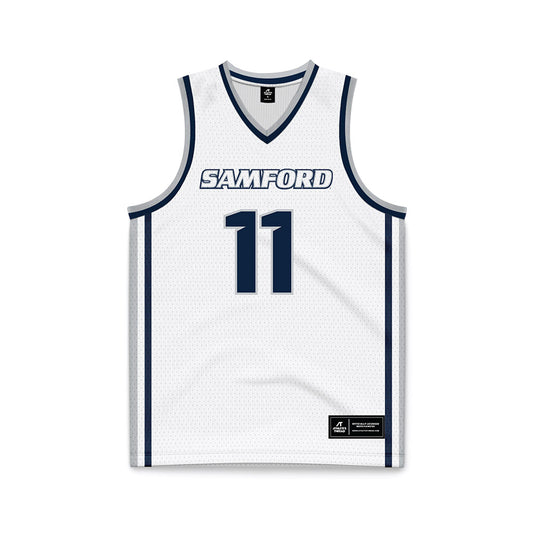 Samford - NCAA Men's Basketball : Cooper Davenport - White Basketball Jersey-0