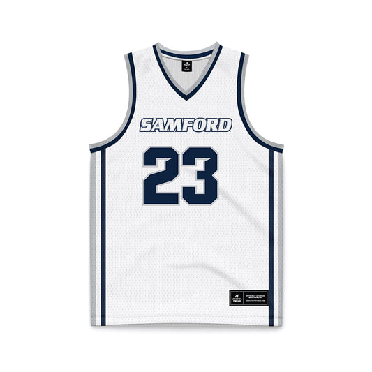 Samford - NCAA Men's Basketball : Caleb Harrison - White Basketball Jersey