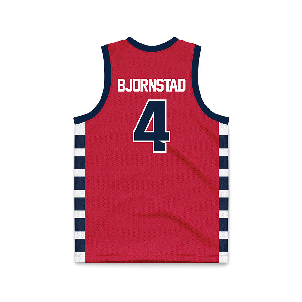 Samford - NCAA Men's Basketball : Judson Bjornstad - Red Basketball Jersey-1