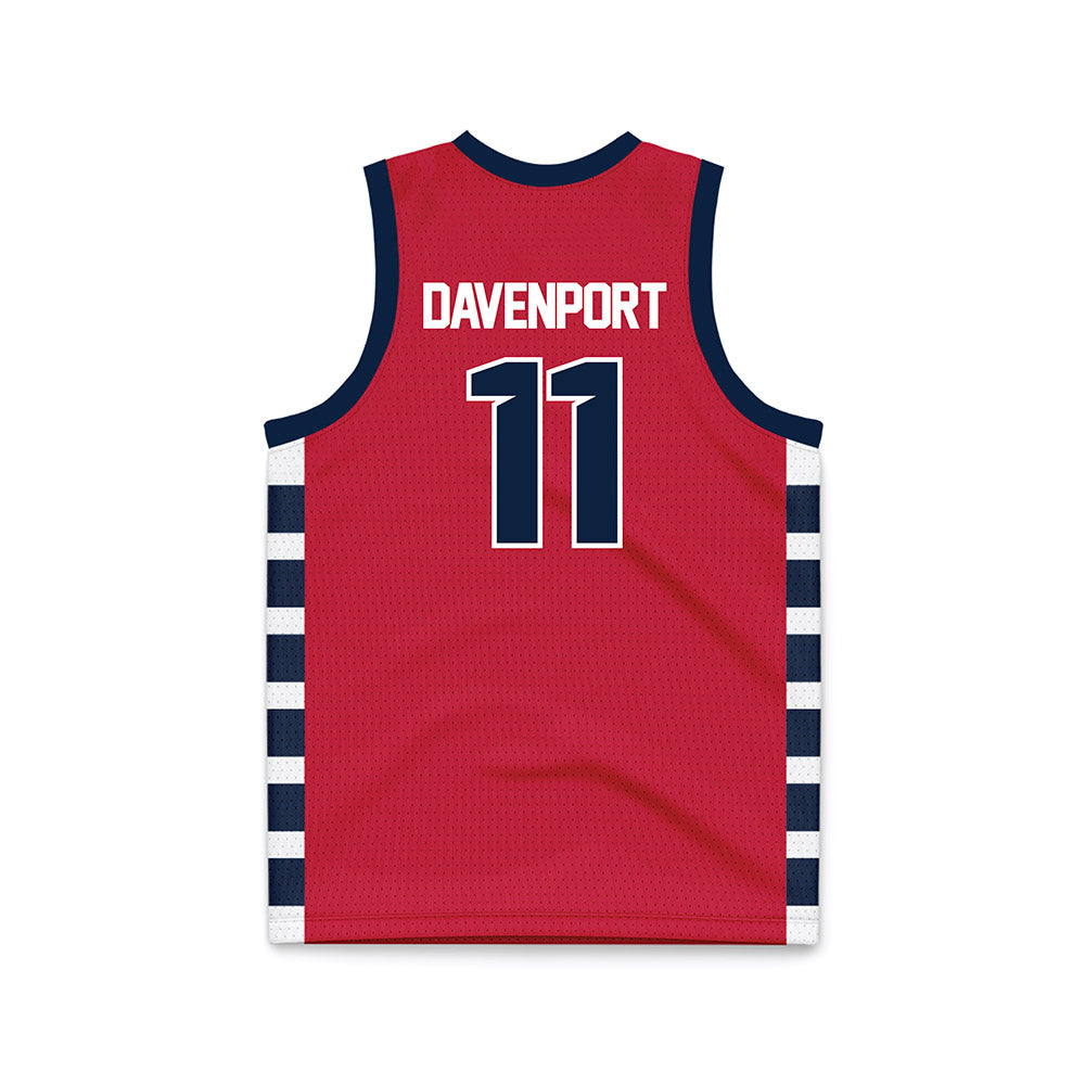 Samford - NCAA Men's Basketball : Cooper Davenport - Red Basketball Jersey-1