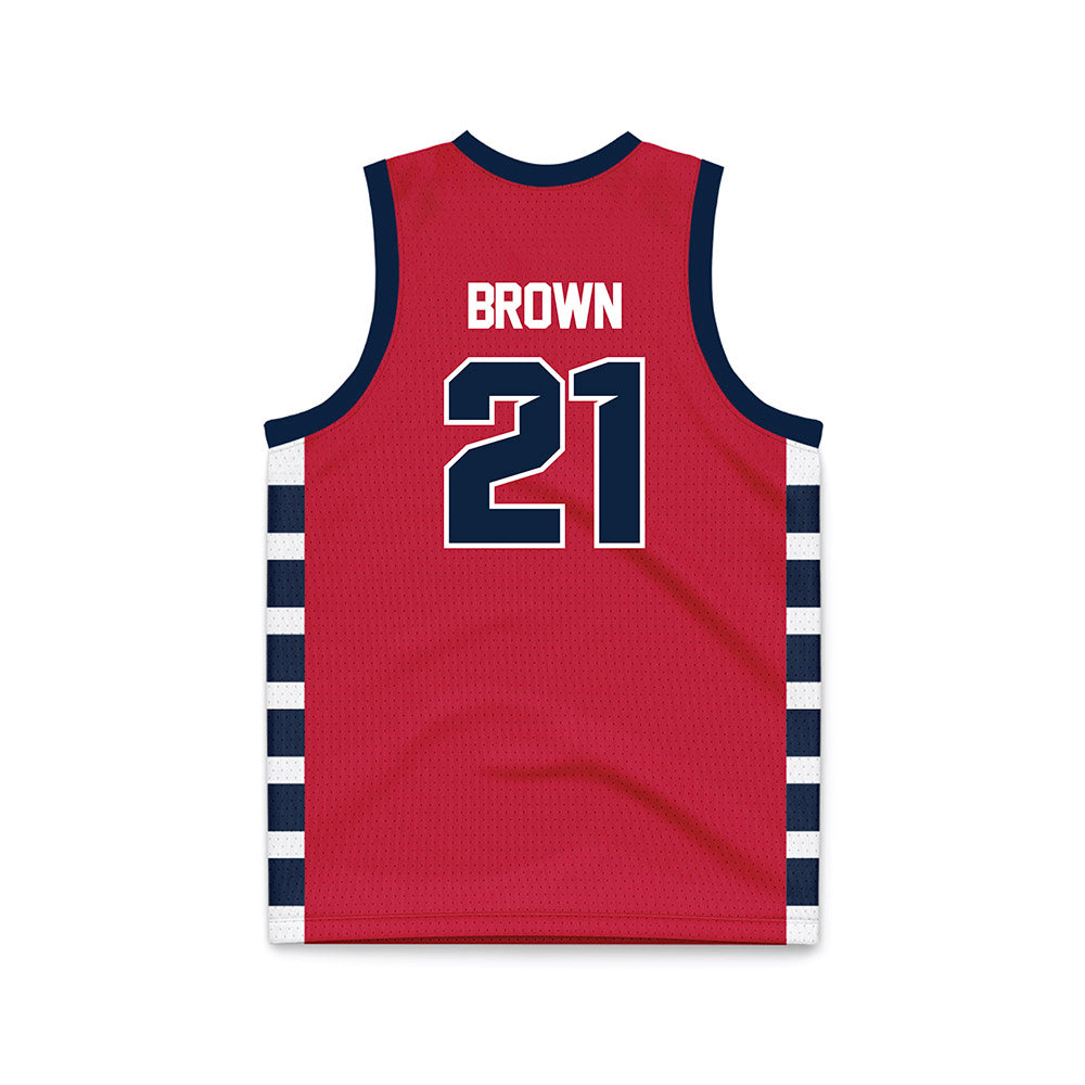 Samford - NCAA Men's Basketball : Corey Brown - Red Basketball Jersey-1