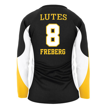 PLU - NCAA Women's Volleyball : Clarise Freberg - Black Volleyball Jersey-1
