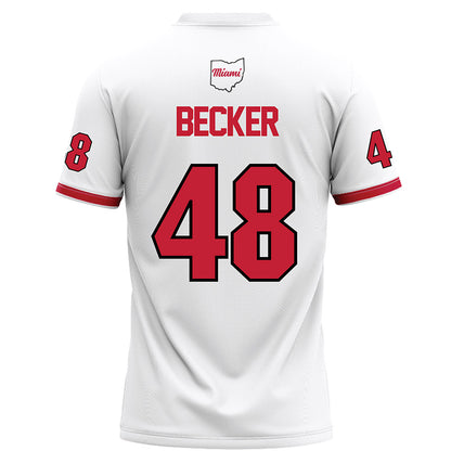 Miami of Ohio - NCAA Football : Chase Becker - White Football Jersey