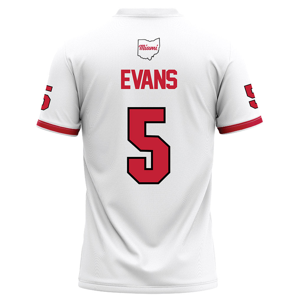Miami of Ohio - NCAA Football : Luke Evans - White Football Jersey-1