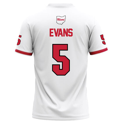 Miami of Ohio - NCAA Football : Luke Evans - White Football Jersey-1