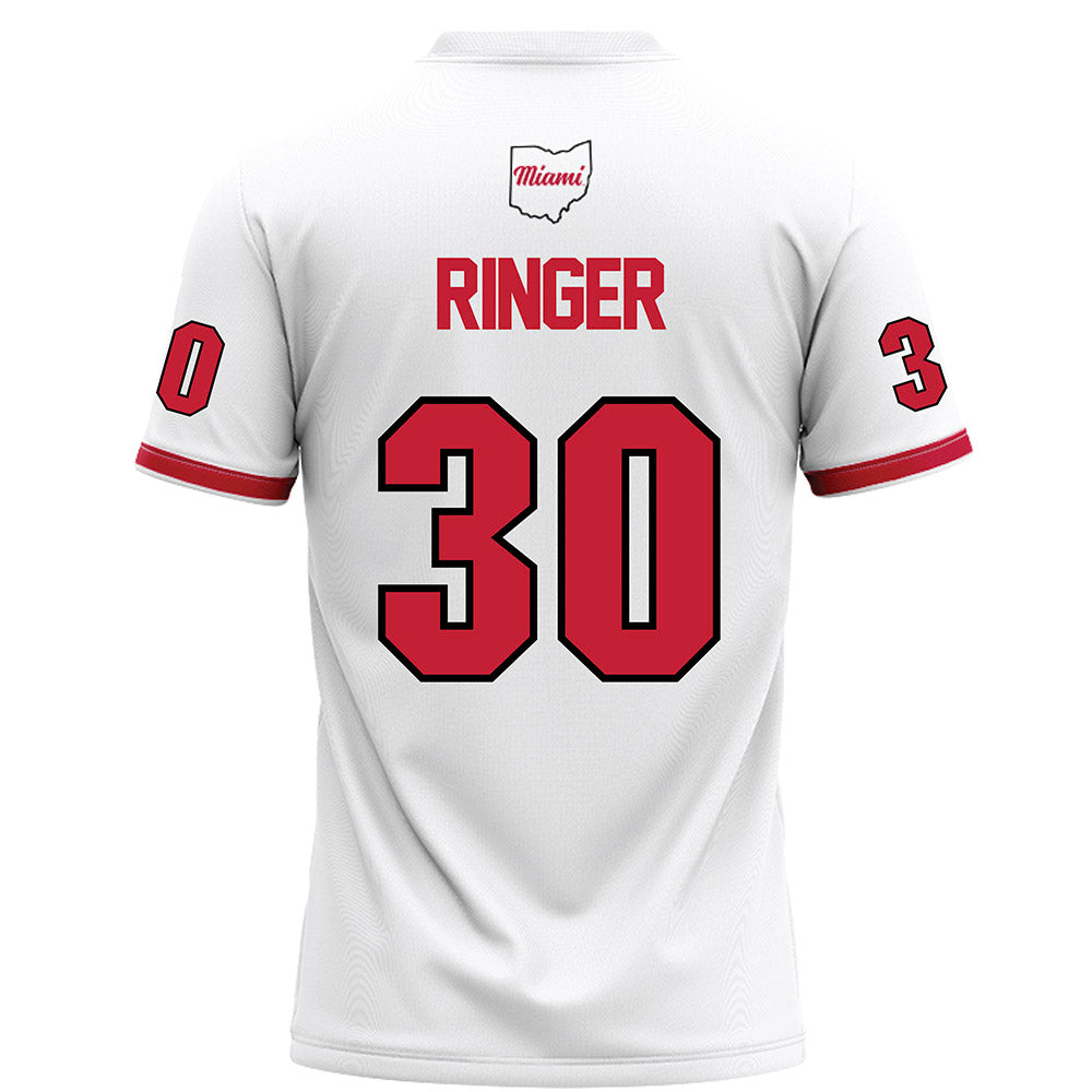 Miami of Ohio - NCAA Football : Josh Ringer - White Football Jersey-1