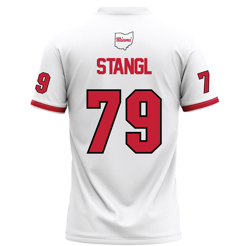 Miami of Ohio - NCAA Football : Jonathan Stangl - White Football Jersey-1