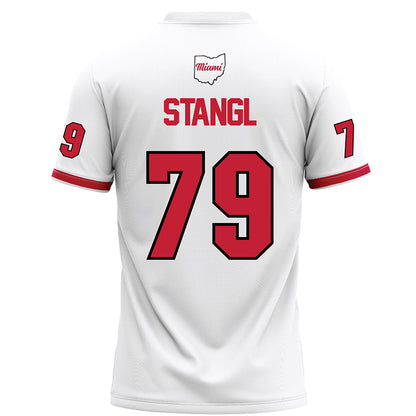 Miami of Ohio - NCAA Football : Jonathan Stangl - White Football Jersey-1