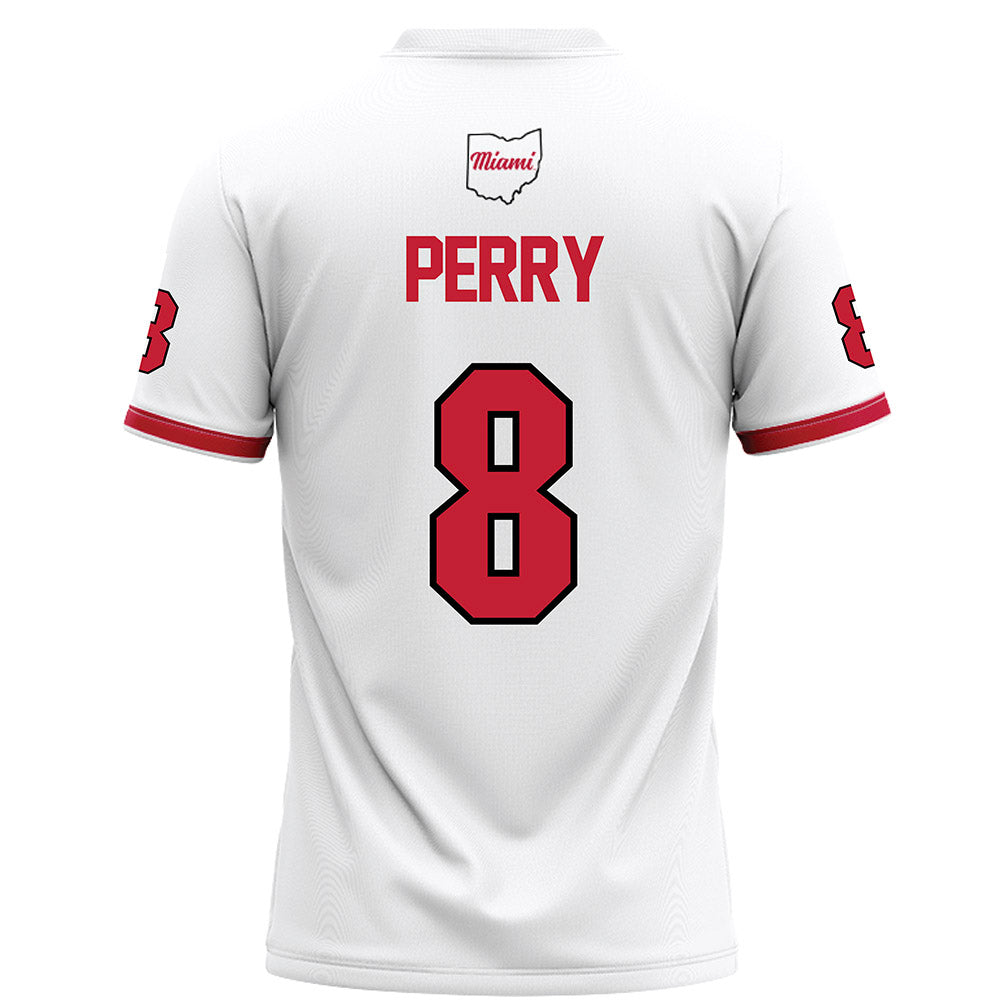 Miami of Ohio - NCAA Football : Kam Perry - White Football Jersey-1